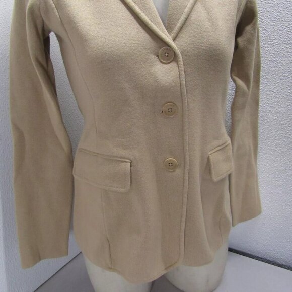 NEW RALPH LAUREN Womens Cotton Knit Soft Blazer Jacket Size PXS Tan - Picture 8 of 12